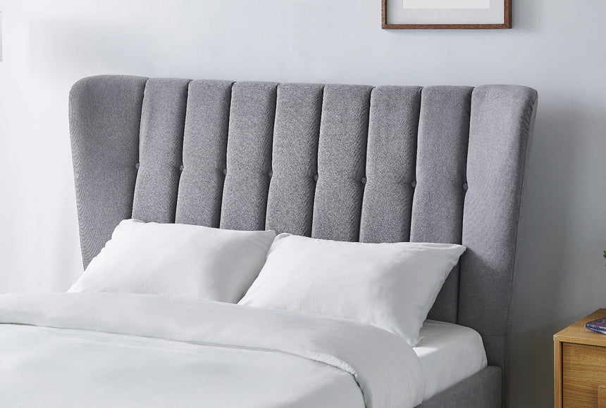 Limelight Tasya 5ft Kingsize Light Grey Fabric Bed