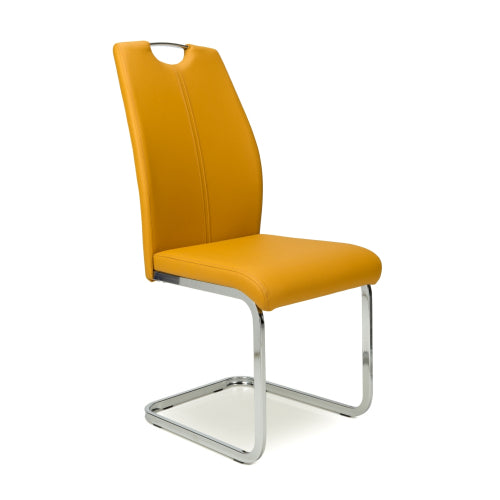 Toledo Leather Effect Yellow Dining Chair